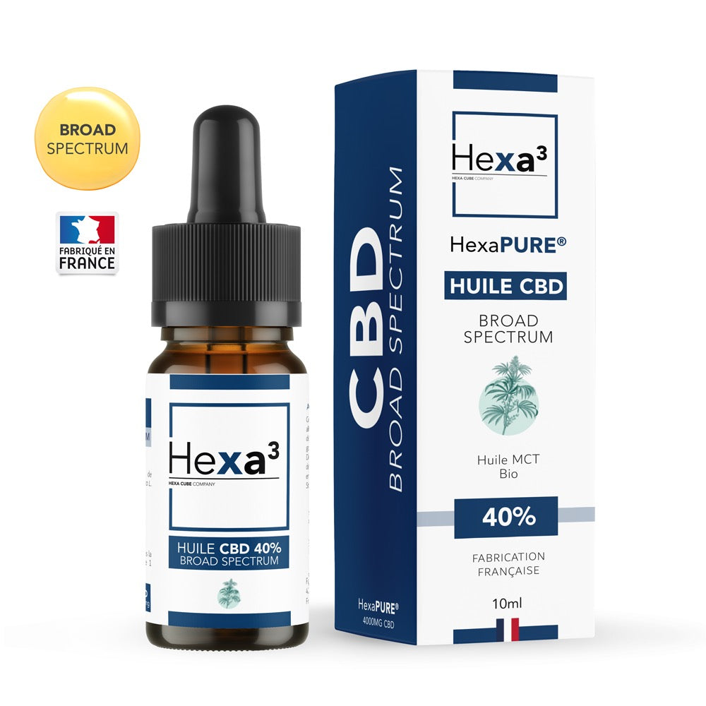 HUILE CBD 40% BROAD SPECTRUM MCT BIO 10ML HEXAPURE HEXA3